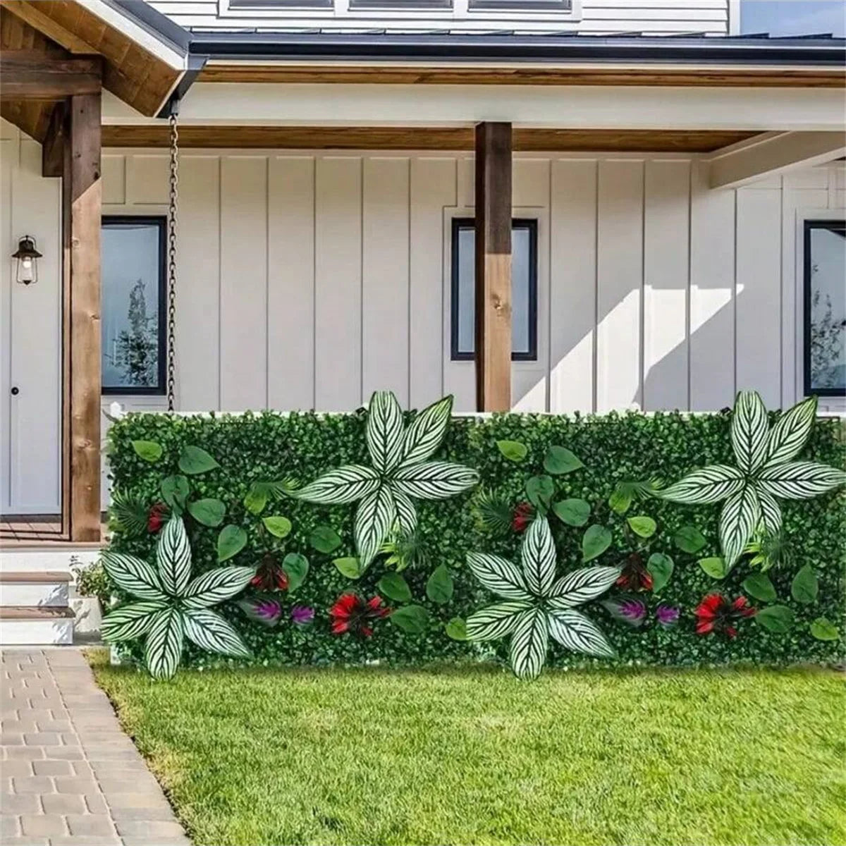 Artificial Green Wall Panels, Faux Jungle Grass Decor for Home and Garden, Lifelike Green Mats for Outdoor Patio, Weddings and Christmas