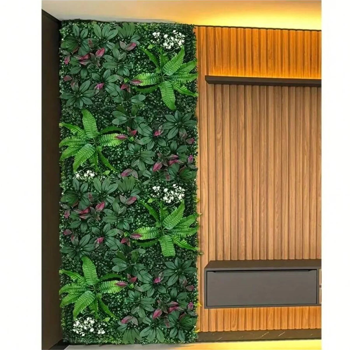 Artificial Green Wall Panels, Faux Jungle Grass Decor for Home and Garden, Lifelike Green Mats for Outdoor Patio, Weddings and Christmas