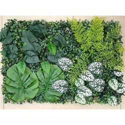 Artificial Green Wall Panels, Faux Jungle Grass Decor for Home and Garden, Lifelike Green Mats for Outdoor Patio, Weddings and Christmas