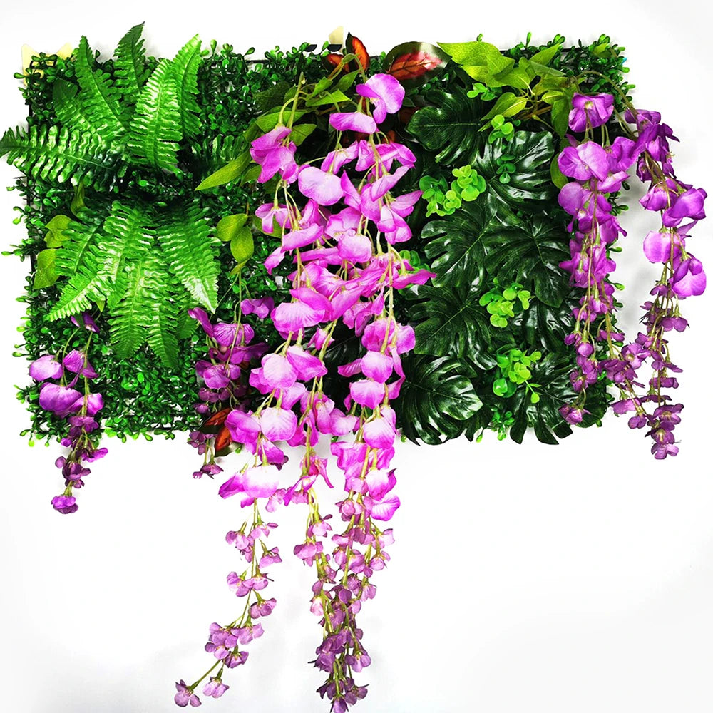 40 cm * 60 cm New 3D Artificial Green Plant Grass Wall Panel, Flower Vine Wedding Backdrop Wall Decoration