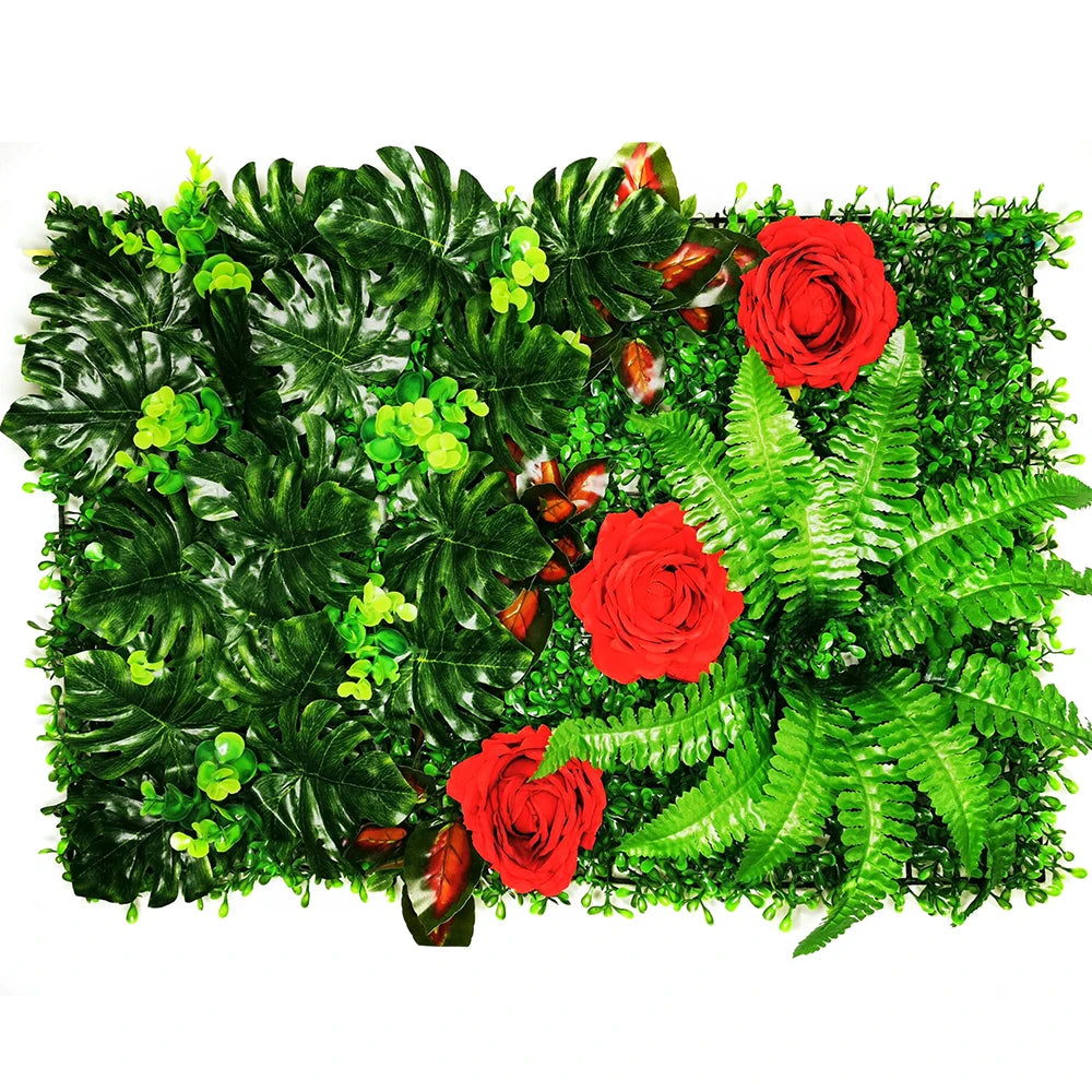 40 cm * 60 cm New 3D Artificial Green Plant Grass Wall Panel, Flower Vine Wedding Backdrop Wall Decoration