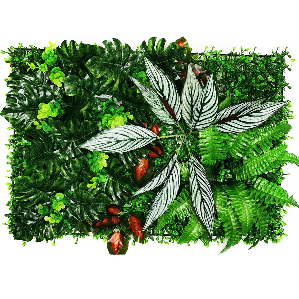40 cm * 60 cm New 3D Artificial Green Plant Grass Wall Panel, Flower Vine Wedding Backdrop Wall Decoration