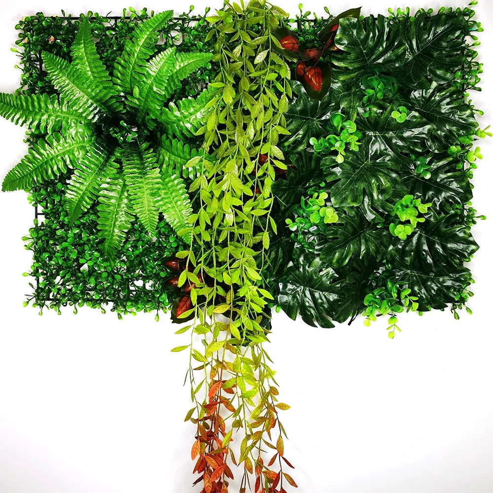 40 cm * 60 cm New 3D Artificial Green Plant Grass Wall Panel, Flower Vine Wedding Backdrop Wall Decoration