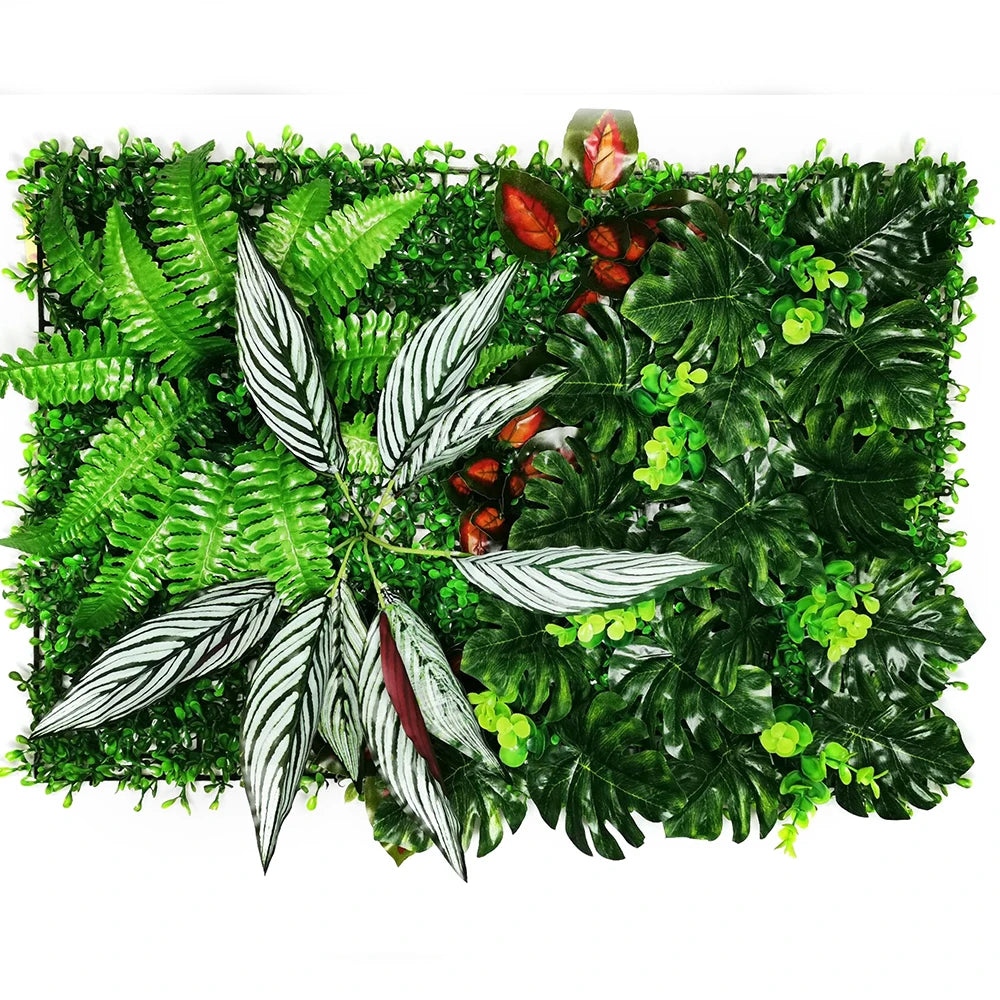 40 cm * 60 cm New 3D Artificial Green Plant Grass Wall Panel, Flower Vine Wedding Backdrop Wall Decoration