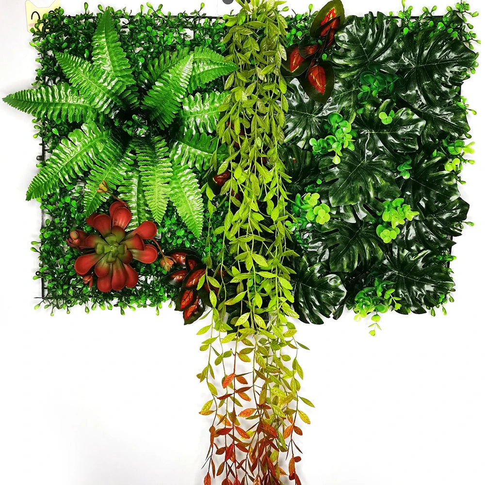 40 cm * 60 cm New 3D Artificial Green Plant Grass Wall Panel, Flower Vine Wedding Backdrop Wall Decoration