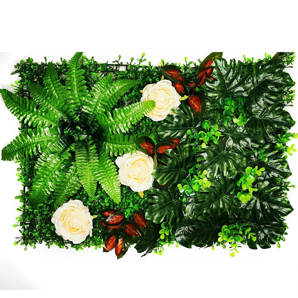 40 cm * 60 cm New 3D Artificial Green Plant Grass Wall Panel, Flower Vine Wedding Backdrop Wall Decoration
