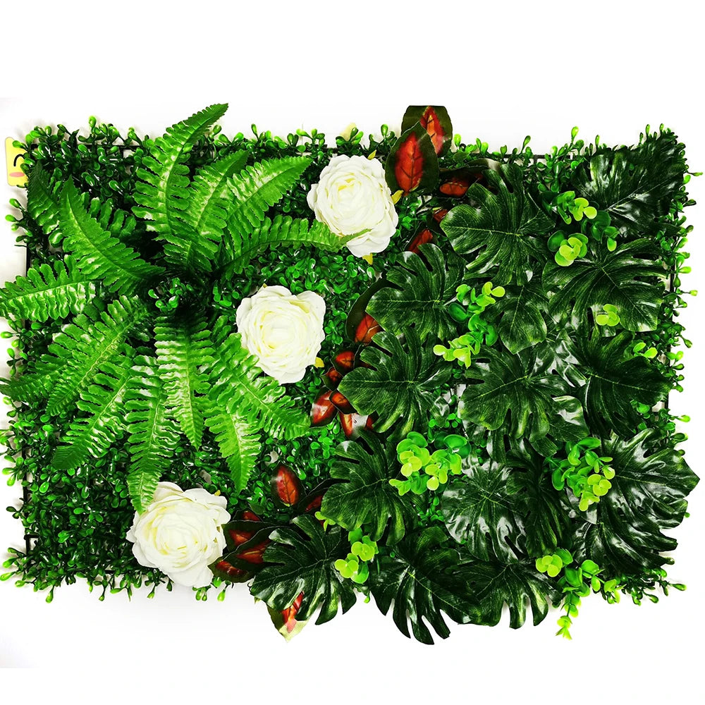 40 cm * 60 cm New 3D Artificial Green Plant Grass Wall Panel, Flower Vine Wedding Backdrop Wall Decoration