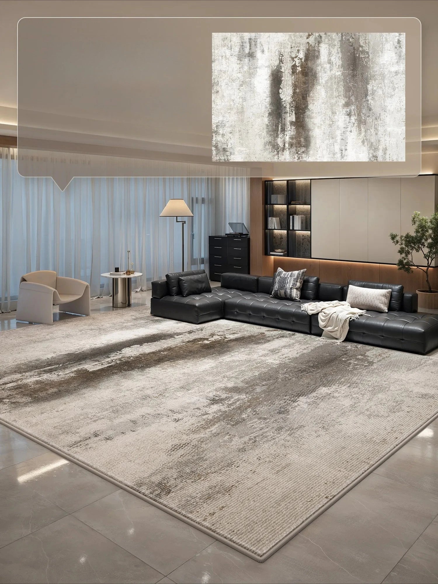 Large Living Room Decorative Washable Rug, Light Luxury Bedroom Carpet, Thick Plush Study Rug, Fluffy Soft Home Carpet