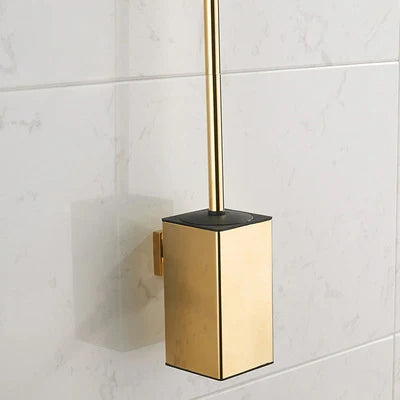 Stainless Steel Toilet Brush Black Bathroom Cleaning Brush Holder with Toilet Brush Wall Mount