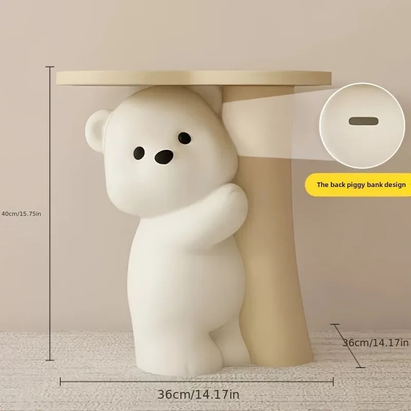 Cute Bear Floor Decoration, Sofa Side Table, Bedside Table and Home Decor Gift - Suitable for All Room Types