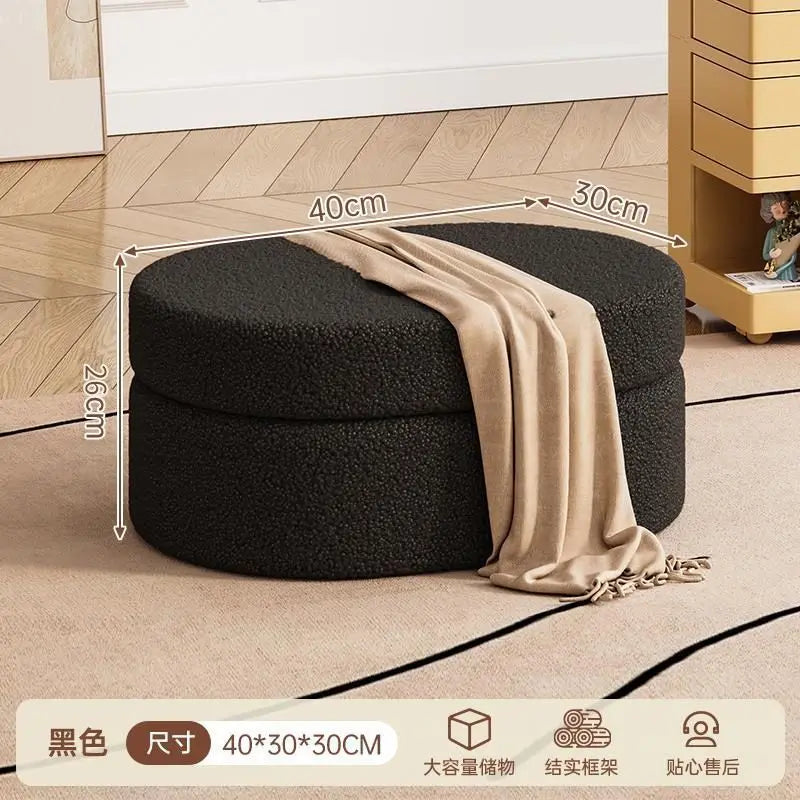 Small Stool Shoe Change Stool Chair Snake Storage Box Hidden Storage Vanity Bench Living Room Home Decoration Organizer Basket