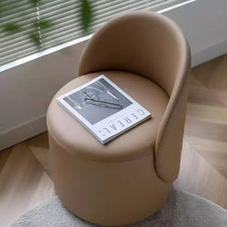 Light luxury Nordic makeup chair bedroom dresser fairy stool high backrest Internet celebrity simple home manicure round stool