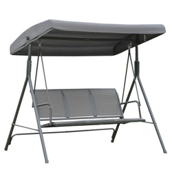 Outsunny 3-Seater Garden Swing with Canopy, Adjustable Breathable Backrest and Steel Frame, 175 x 118 x 159 cm