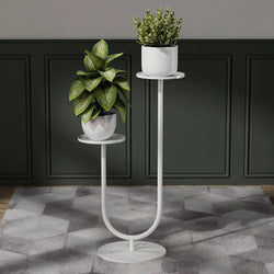Plant Stand - Metal Vertical Plant Rack with Dual Holders - Flower Pot Rack for Living Room & Balcony & Office Decor