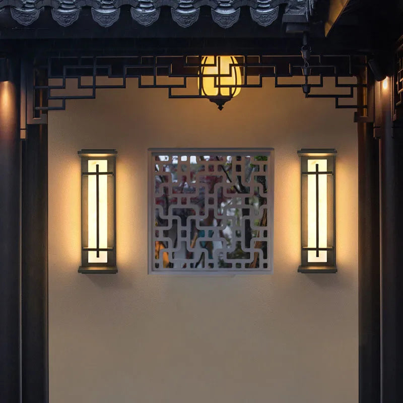 Modern Stainless Steel LED Wall Lamp, Waterproof IP65, 85-265V, Simulated Marble Porch Lamp for Outdoor Street, Path and Sconce Lighting