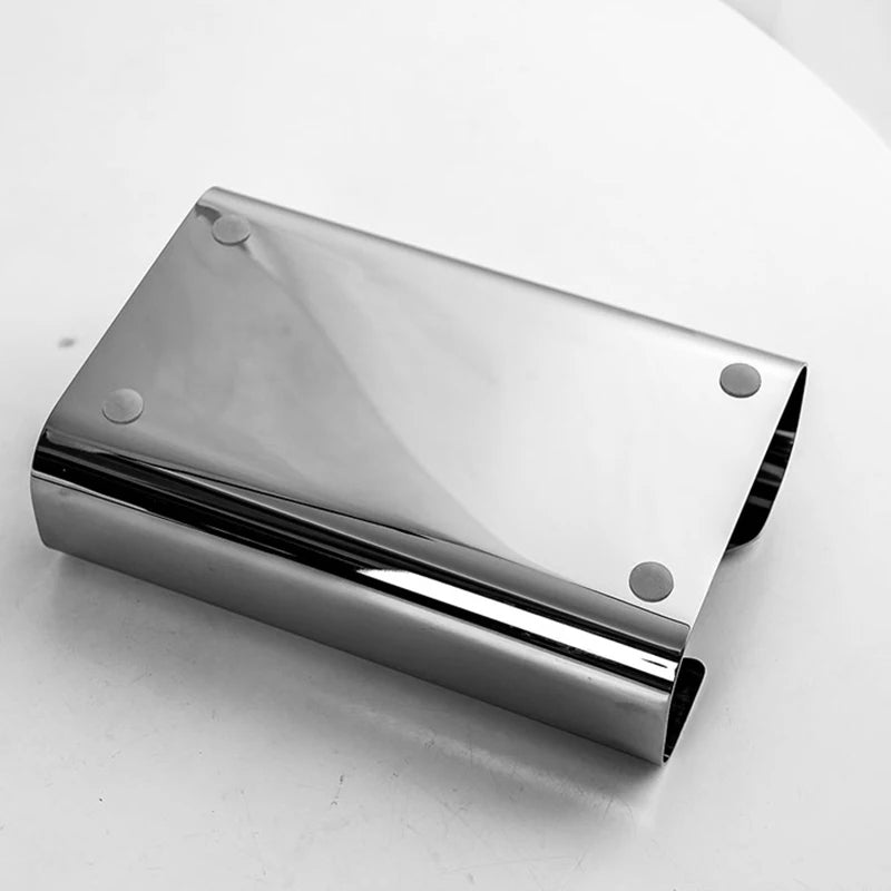 Stainless Steel Tissue Box, Artistic Pull-Paper Dispenser with Irregular Design - Desktop/Living Room Napkin Holder and Tissue Dispenser for Living Room, Bedroom, Kitchen and Hotel