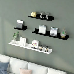 Picture Ledge Shelf, Metal Wall Shelves, Floating Shelves, Bookshelves and Kids' Bookshelf, Wall-Mounted for Living Room and Bedroom