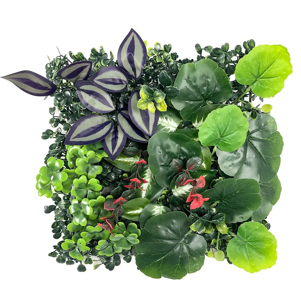 DIY Artificial Plant Wall Panel, Everlasting Sunflower Artificial Eucalyptus Green Mat, 25 * 25 cm Simulated Maple Plant Sheet
