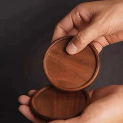 Solid Walnut Wood Coaster Round Square Beech Wood Cup Mat Durable Heat Resistant Tea Coffee Cup Pad Placemats 8.8cm/3.46in