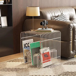 Modern Minimalist Metal Shelf - Versatile Wall/Floor Organizer for Coffee Table, Sofa Side or Bedside Storage