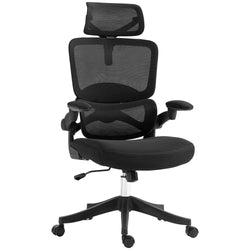 Office Chair, Adjustable Height, Lumbar Support, Tilt Function, Ergonomic Seat, 62 x 58 x 120-133 cm, Black