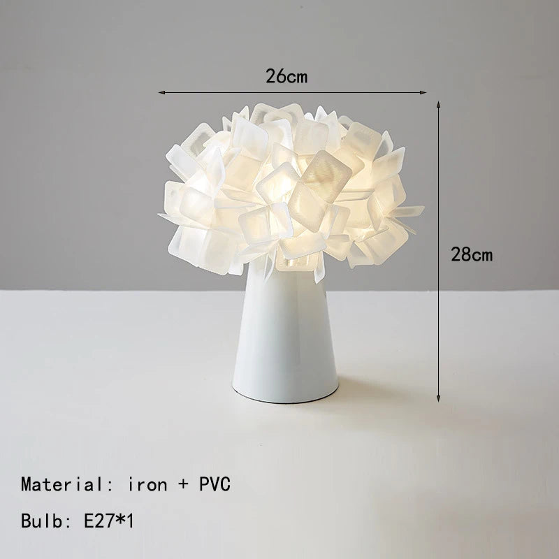 Nordic Flower Art Iron PVC Multiple Colors LED Decoration Table Lamp Desk Light For Living Room Bedroom Study Lighting Fixtures