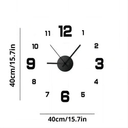Creative Frameless DIY Wall Clock, Silent Decorative Wall Clock for Living Room and Office