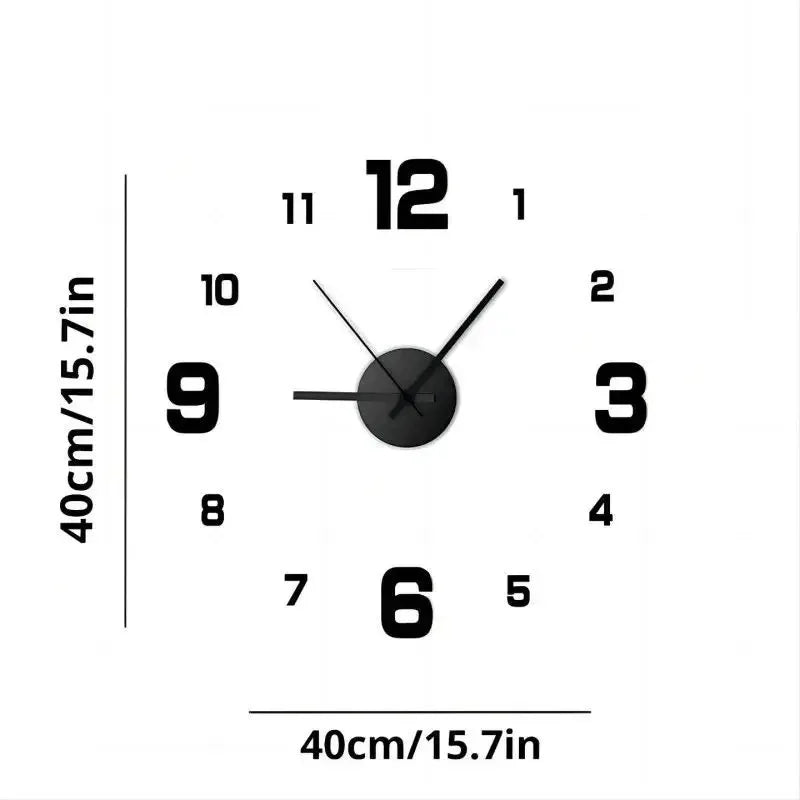 Creative Frameless DIY Wall Clock, Silent Decorative Wall Clock for Living Room and Office