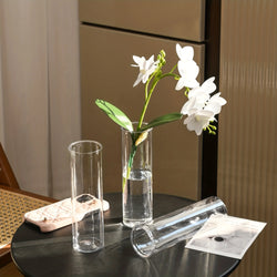 15/20 plastic cylindrical vases, high transparency vase set, suitable for simple desktop flower arrangement decoration