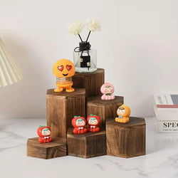 Wooden 6-piece Hexagonal Display Rack Suitable for Showcasing Jewelry and Accessories Brown Cube Storage Rack Gift Storage