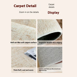 VIKAMA Minimalist Solid-Color Wabi-Sabi Style Rug, Irregularly Shaped Living Room Rug, Home and Bedroom Decorative Carpet