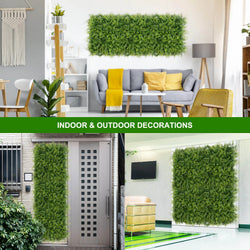 12-Pack 20" x 20" Artificial Boxwood Panels, Sun-Resistant Privacy Hedge, 33 m² Artificial Greenery Plants for Indoor and Outdoor Garden Use