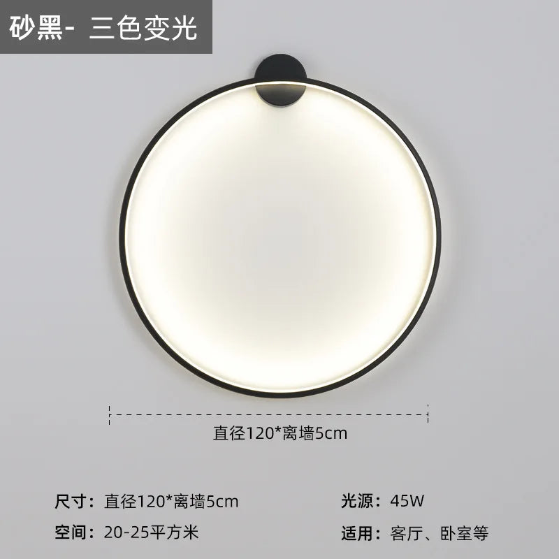Modern Decorative LED Wall Lamp for Bedroom and Living Room, Scandinavian Design Round Ring Indoor USB Wall Sconce Lighting Fixture
