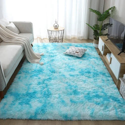 Wholesale Color-Changing Silk-Wool Living Room Sofa Rug, Bedroom Bed Tie-Dye Printed Rug and Wool Blanket