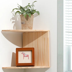 2/4/5-Tier Wooden Corner Shelf, Burlywood Storage Shelf, Boho Home Decor Floating Wall Organizer, Aesthetic Room Decoration