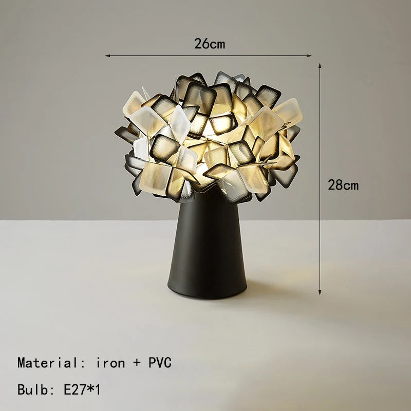 Nordic Flower Art Iron PVC Multiple Colors LED Decoration Table Lamp Desk Light For Living Room Bedroom Study Lighting Fixtures