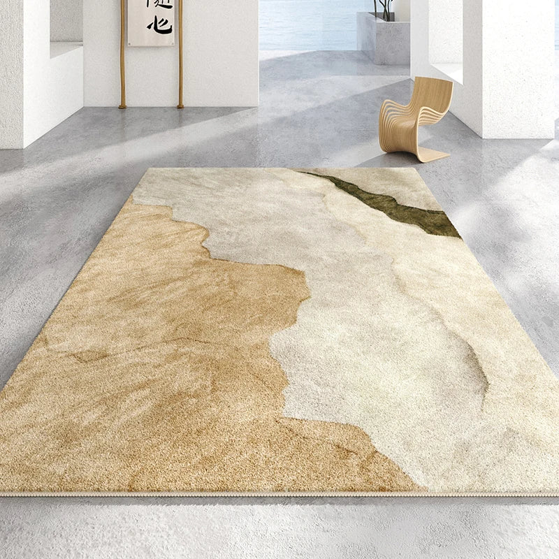 Light Luxury Bedroom Decor Irregular Rug, Large Living Room Rug, Washable Lounge Soft Floor Mat, Home Anti-Slip Carpet