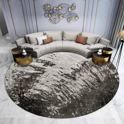 Modern-Style Rugs for Living Room, Light Luxury Bedroom Decor, Round Rug, Thick Plush Lounge Rug, Fluffy Soft Floor Gray Mat