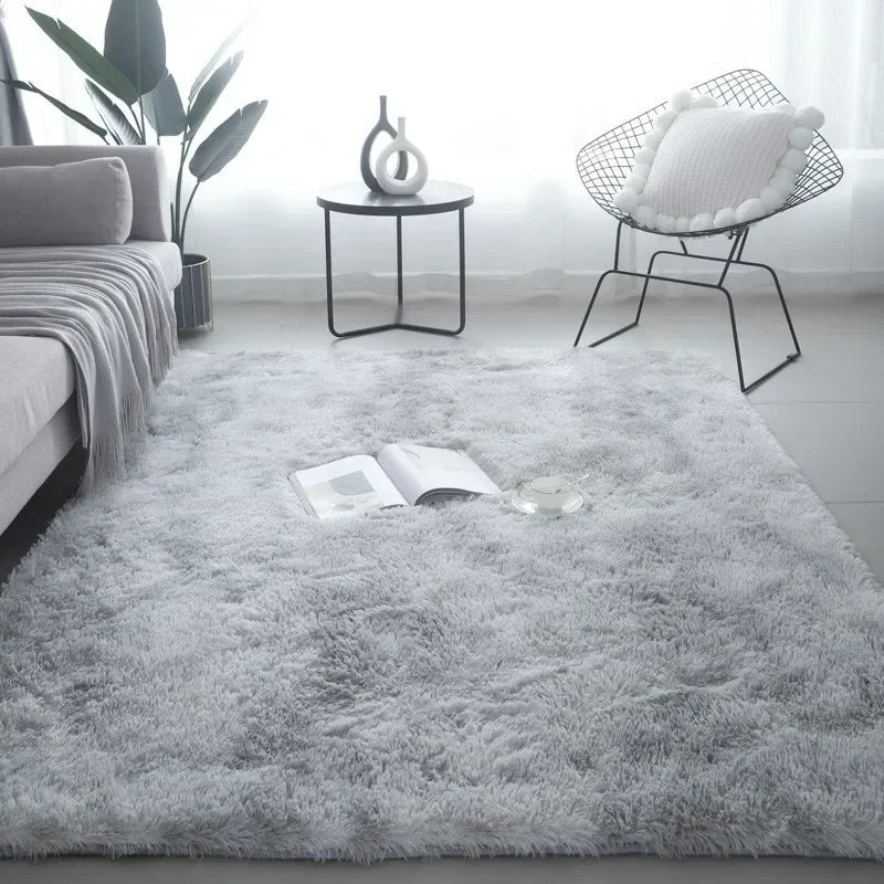 Wholesale Color-Changing Silk-Wool Living Room Sofa Rug, Bedroom Bed Tie-Dye Printed Rug and Wool Blanket