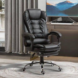 Adjustable Office Chair with Footrest, Height Adjustable, Comfortable Seating, 64.5 x 69 x 109-117 cm, Black