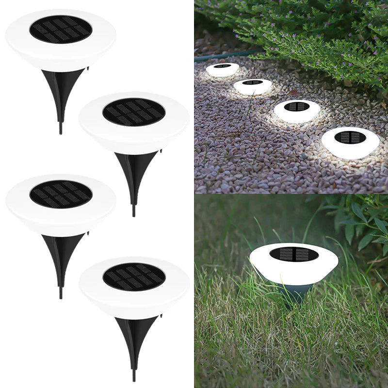1/4-Pack Solar Ground Lights, 14-LED Waterproof Outdoor Landscape Light, LED Lawn Lamp for Garden, Pathway, Yard, Deck and Camping Decor