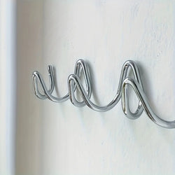 Wavy Design Wall Mounted Metal Hook Silver Black Creative Coat Rack for Home Hotel Entryway
