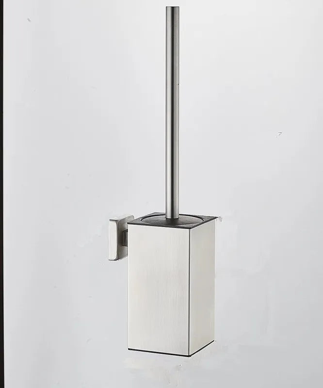Stainless Steel Toilet Brush Black Bathroom Cleaning Brush Holder with Toilet Brush Wall Mount