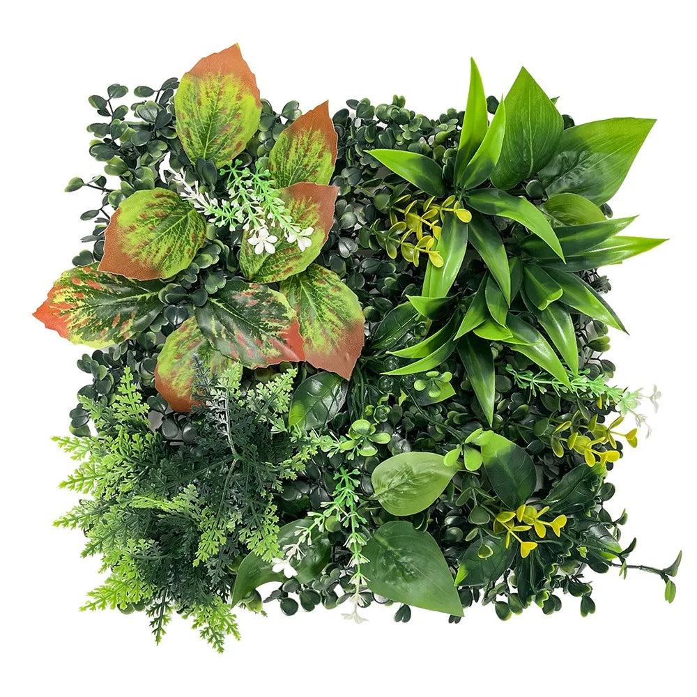 DIY Artificial Plant Wall Panel, Everlasting Sunflower Artificial Eucalyptus Green Mat, 25 * 25 cm Simulated Maple Plant Sheet