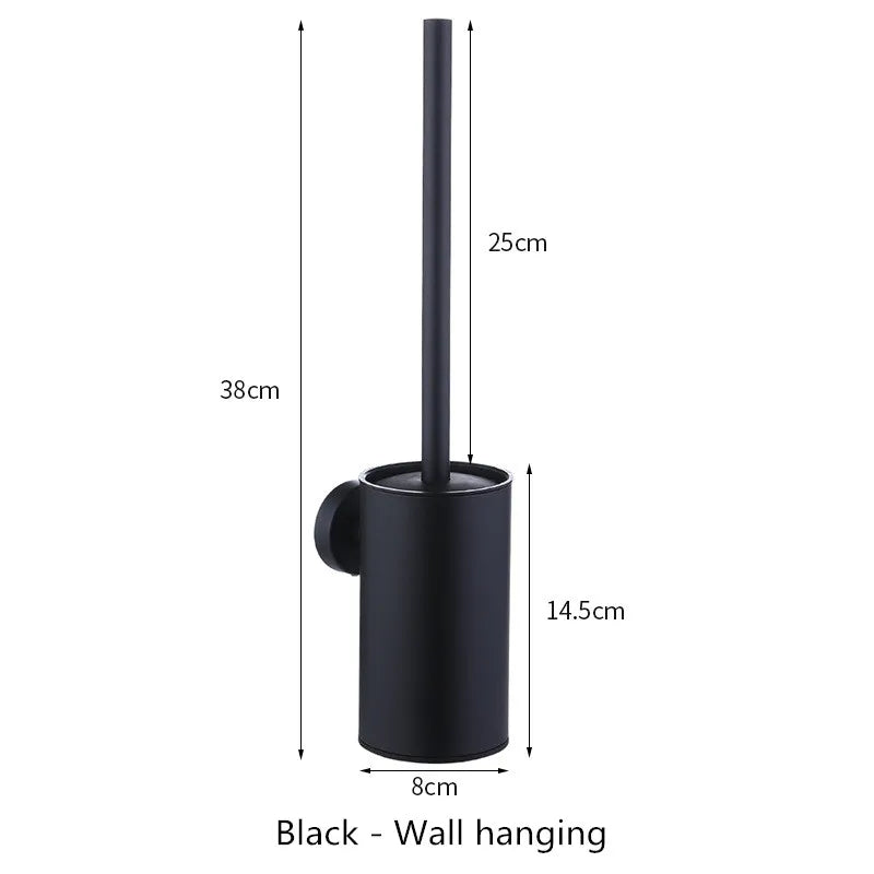 Circular type Stainless Steel Toilet Brush Black Bathroom Cleaning Brush Holder with Toilet Brush Wall Mount Seven color options