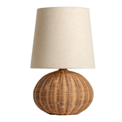 Wabi-sabi Retro Desk Lamp Handwoven Rattan Shade Japanese for Bedroom Living room Hotel Study Decor E27 Bulb Table Light