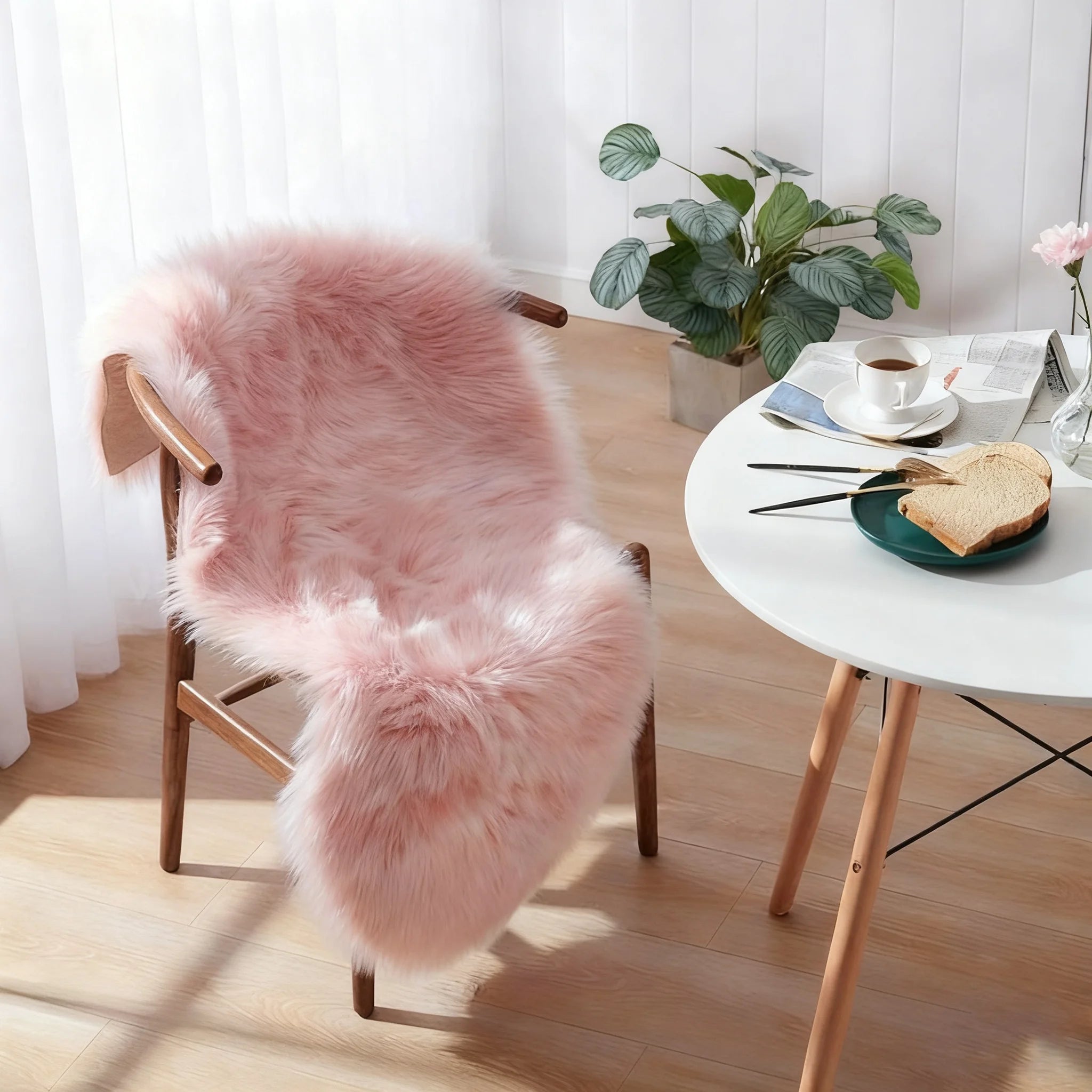 Imitation Wool Plush Chair Cushion, Single Sofa Chair Warm Cushion, Nordic Style Leisure Chair Plush Cushion, Home Comfortable Chair Cushion