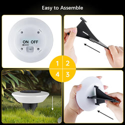 1/4-Pack Solar Ground Lights, 14-LED Waterproof Outdoor Landscape Light, LED Lawn Lamp for Garden, Pathway, Yard, Deck and Camping Decor