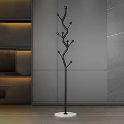 Modern metal vertical coat rack - with marble base | Exquisite and simple design, freestanding hall hat and coat rack