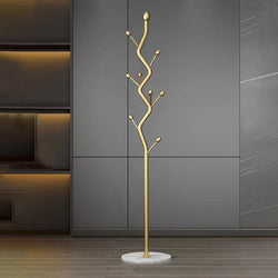 Modern metal vertical coat rack - with marble base | Exquisite and simple design, freestanding hall hat and coat rack